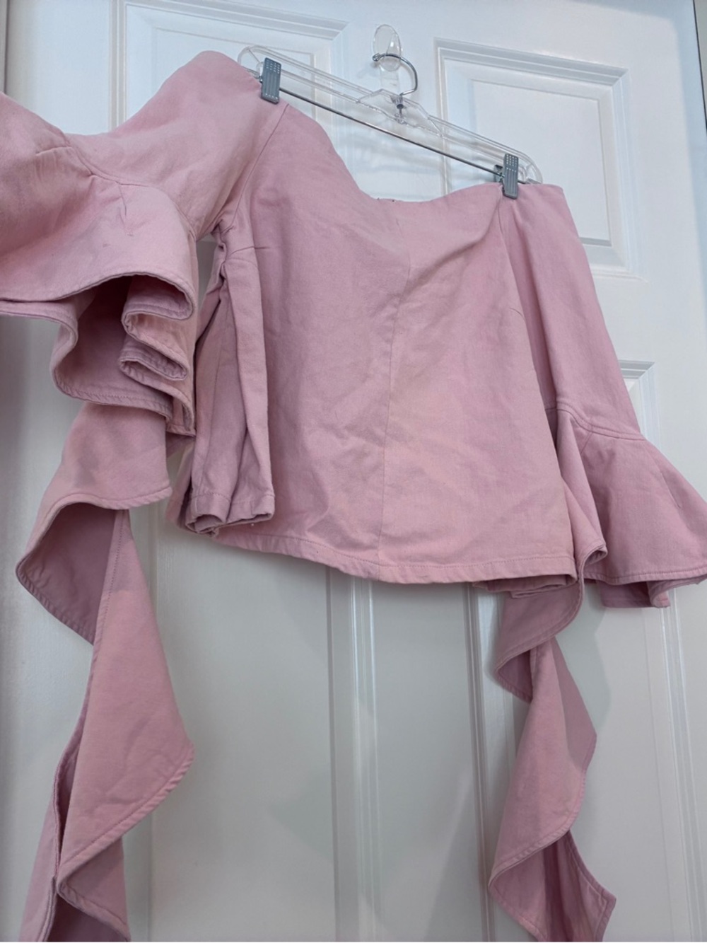 Women’s Pink‎ Off-Shoulder Ruffle Blouse